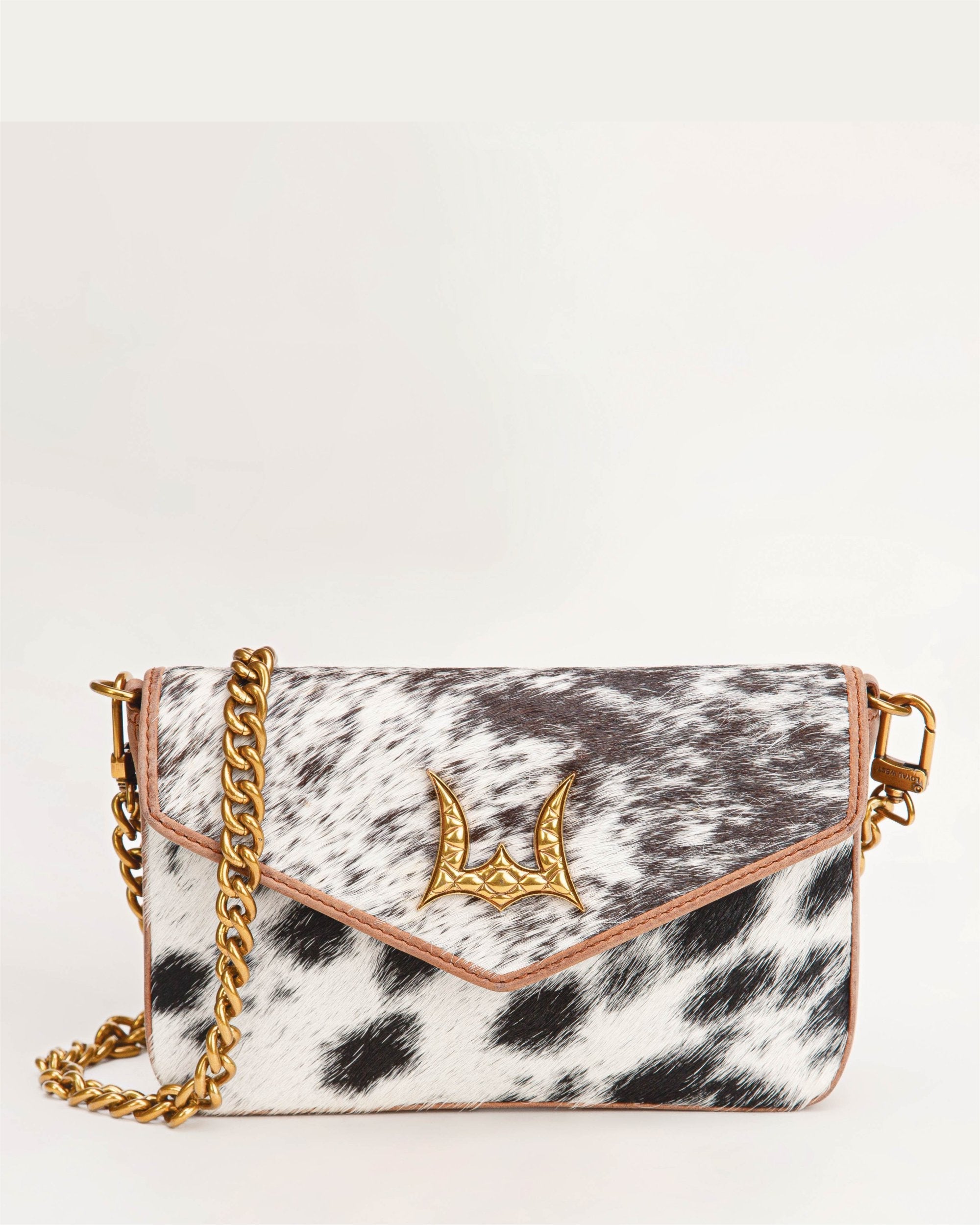 LW On The Go Mini Chain Bag In Hand Finished Embossed Leather - Brown