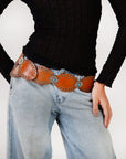 Alta Buena Leather Belt In Calfskin-Tan