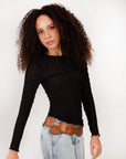 Alta Buena Leather Belt In Calfskin-Tan